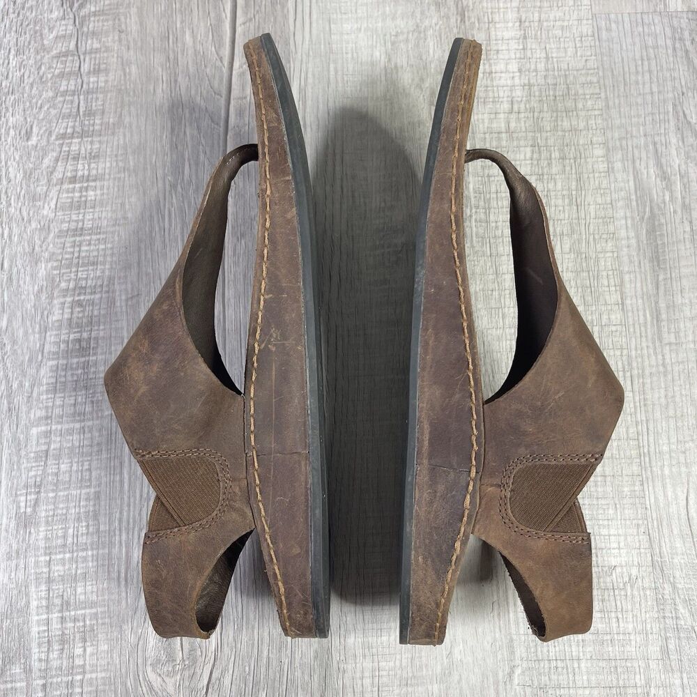 Chaco Womens Wayfarer Post Thong Sandals Toffee Leather Slingback Size 10 EUC M - Picture 8 of 9